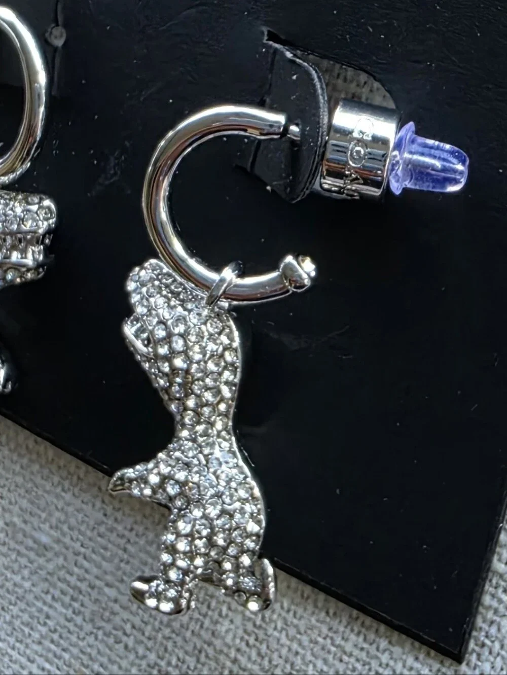 COACH Rexy Pavé Huggie Earrings - Picture 3 of 5